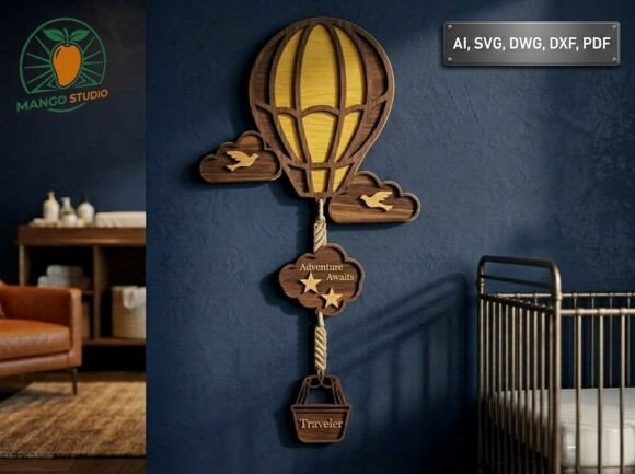 3D Adventure Air Balloon Laser Cut File