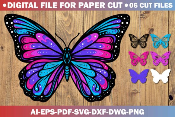 3D Butterfly Paper Cut SVG File