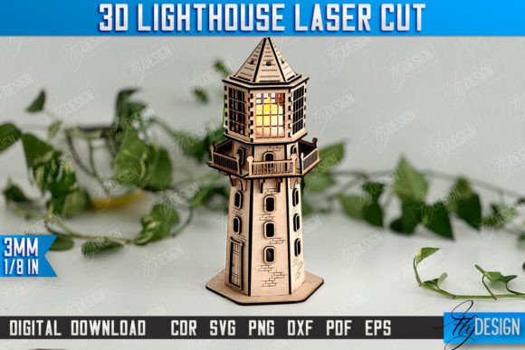 3D Lighthouse Tower Model CNC File