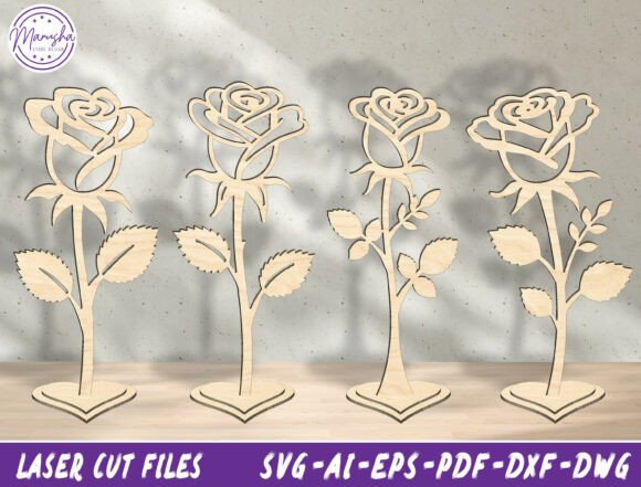 3D Rose Laser Cut File SVG Bundle