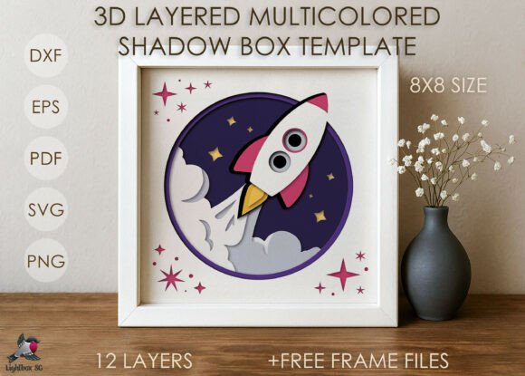 3D Space Rocket Shadow Box SVG Template: A Practical Evaluation for Paper Crafters