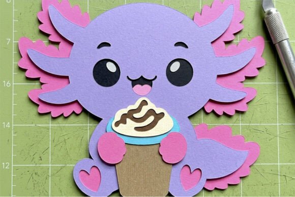 Axolotl Kawaii 3D SVG