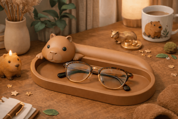 Capybara Glasses Tray Holder STL 3D Model for Easy 3D Print