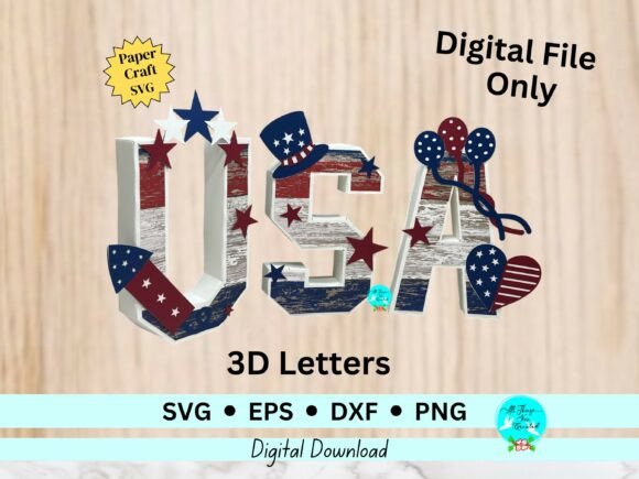 Celebrate Independence Day with a Stunning USA 3D Letters Paper Craft SVG
