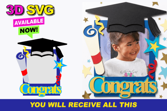 Congrats Graduation Frame 3D SVG: Design Evaluation and Use Cases