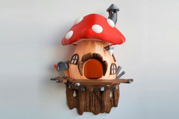 Mushroom Birdhouse Fantasy 3D Print