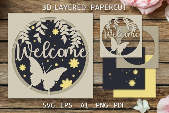 Welcome Card Design, 3D Shadow Box
